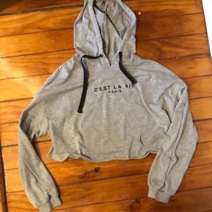SHEIN grey crop sweatshirt